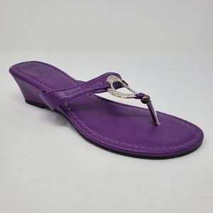 Karyn's Hilary Toe Thong Wedge Sandals Purple
